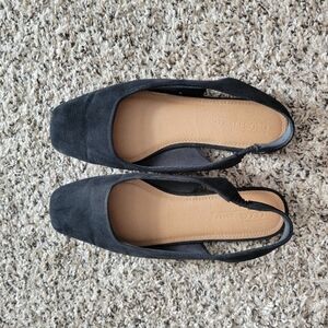 Asos black suede flats
